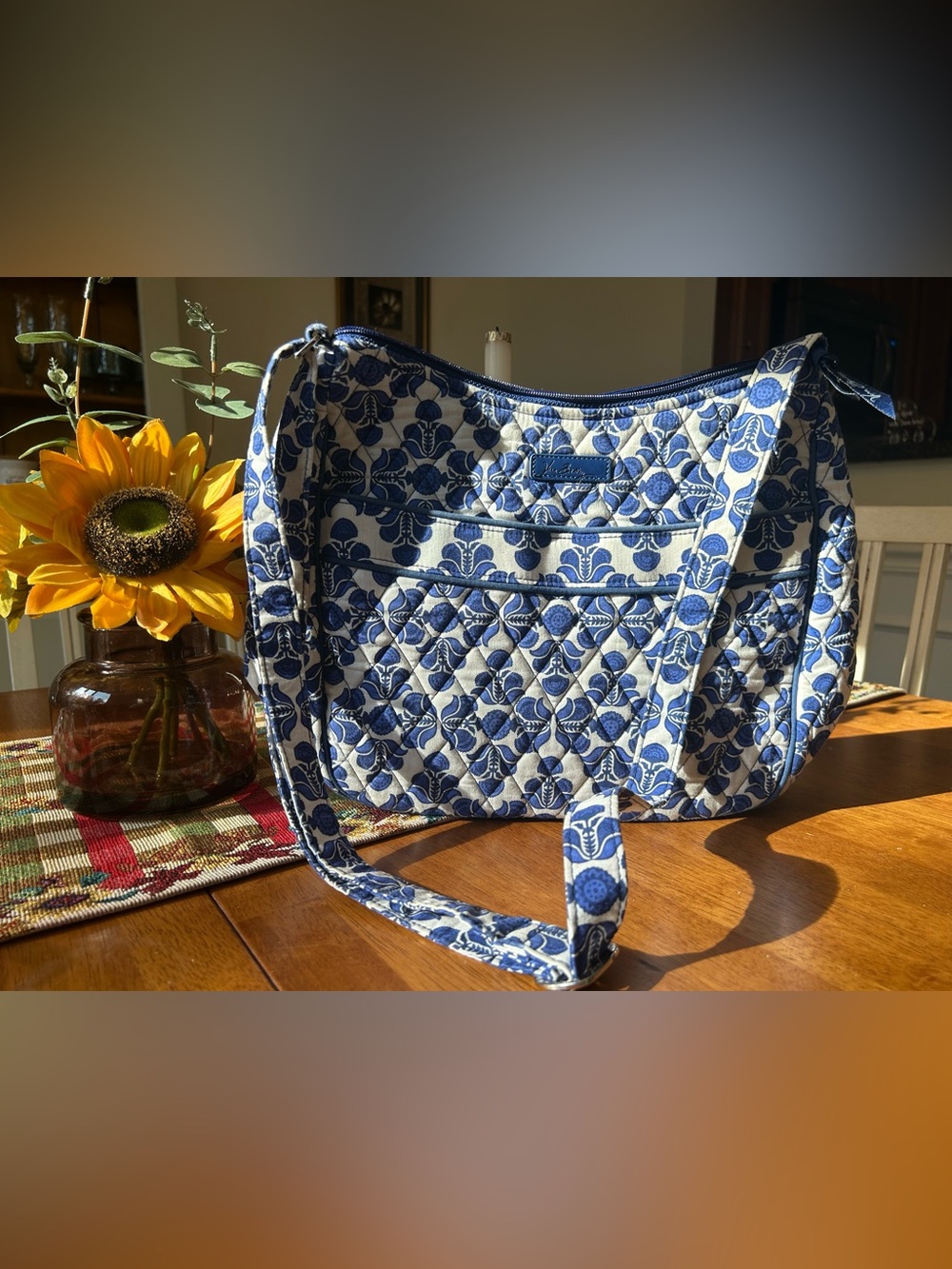 Vera Bradley Cobalt Tile Shoulder Bag